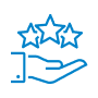 Hand with a star, representing quality care and service